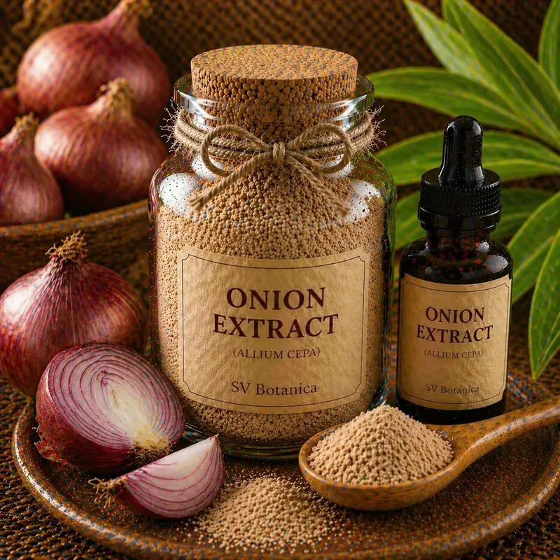 ผงสารสกัดหัวหอม (Allium cepa) มาตรฐานเควอซิทิน ผงหัวสีแทนอ่อนถึงเหลือง โดย SV Botanica อินเดีย