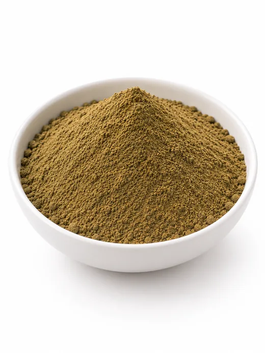 Tulsi extract powder (Ocimum tenuiflorum, Holy Basil) standardised to ursolic acid 2.5% by HPLC — brown to greenish-brown adaptogenic leaf extract, SV Botanica India